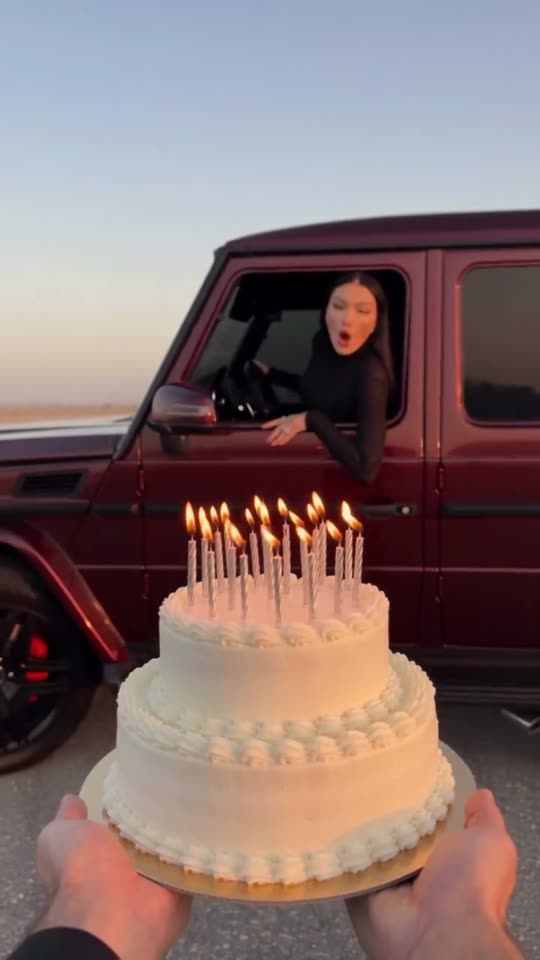 Example input: one clear photo needed for the Birthday Car AI template, face to the camera in good light.